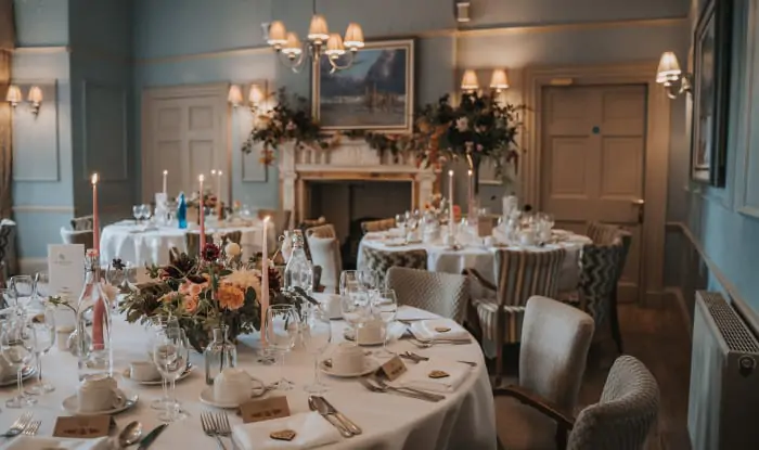 Wedding reception set up